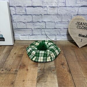 Adult Oversized Plaid Green pom-pom Costume newsboy cap at Patrick's day golf
